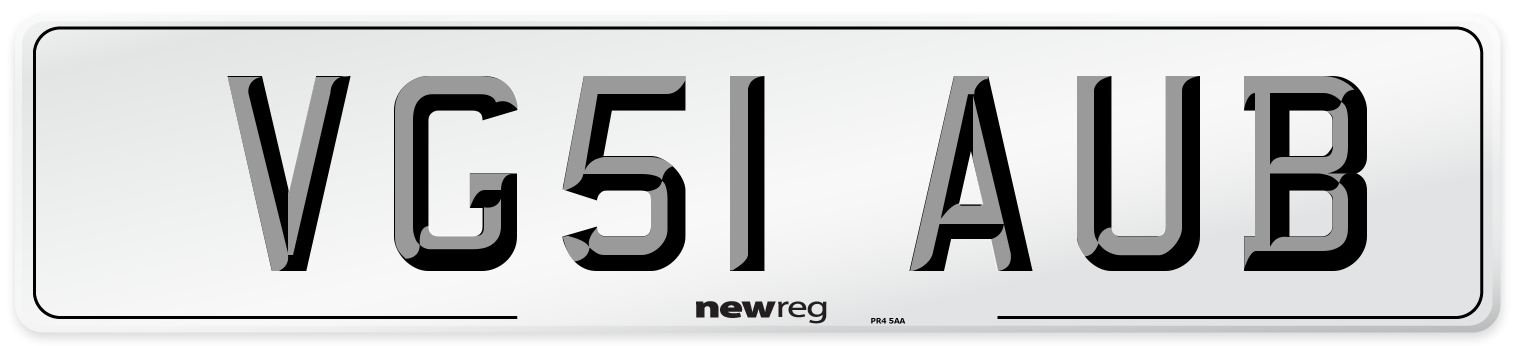 VG51 AUB Number Plate from New Reg